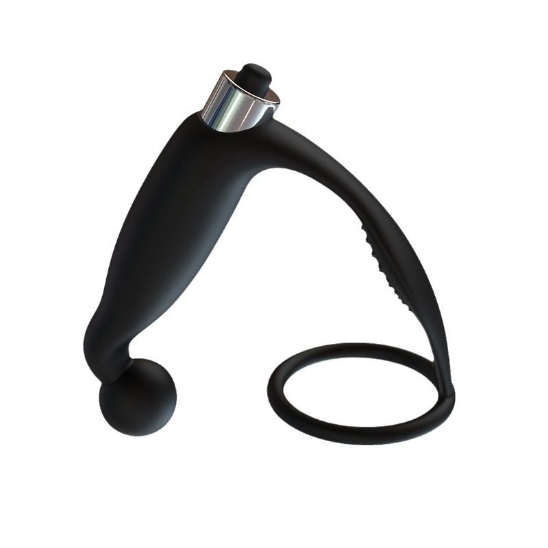 Prostate Massager Black with Vibration - Silicone + ABS TH Shop