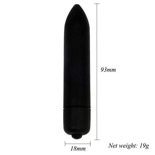 Black Silver Pointed Bullet Vibrator - 1 Mode TH Shop