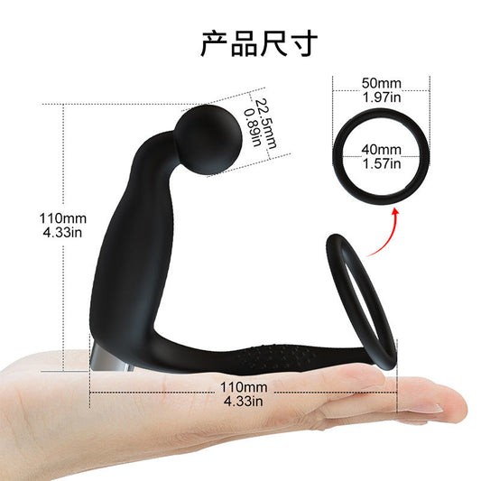 Prostate Massager Black with Vibration - Silicone + ABS TH Shop