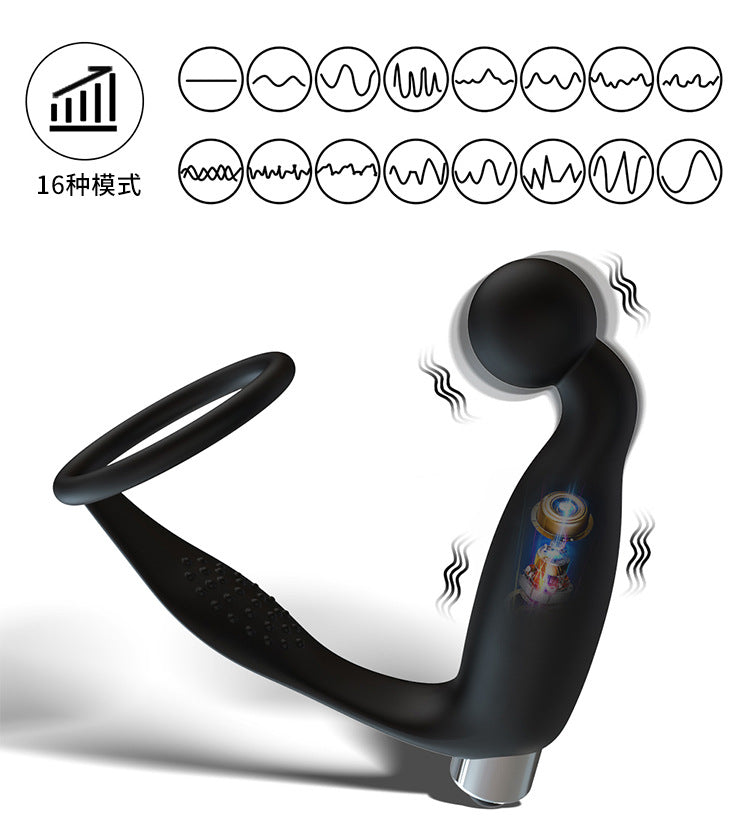 Prostate Massager Black with Vibration - Silicone + ABS TH Shop