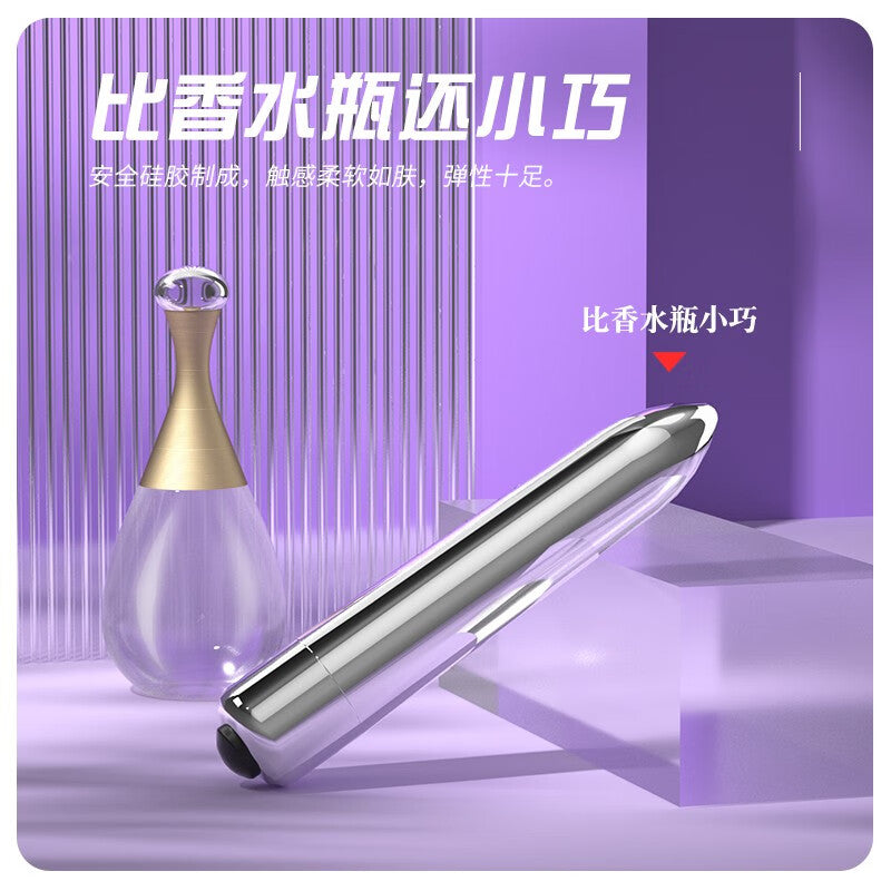 Black Silver Pointed Bullet Vibrator - Multiple Modes TH Shop